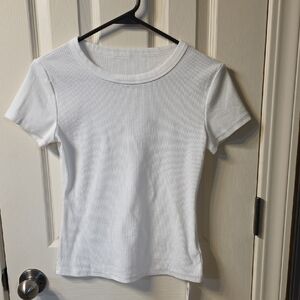 Elegant White Short Sleeve Women's Tee